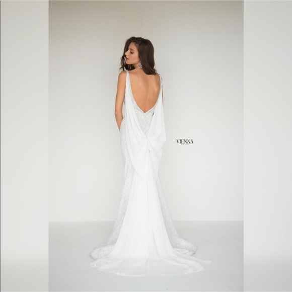 Vienna Prom Dress Sz 2 white AB crystals wedding - Picture 3 of 8